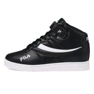 FILA Sz 11.5 High-Top Sneakers Black White‎ Stripe Athletic Basketball Shoes#592